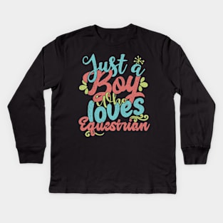 Just A Boy Who Loves Equestrian Gift product Kids Long Sleeve T-Shirt